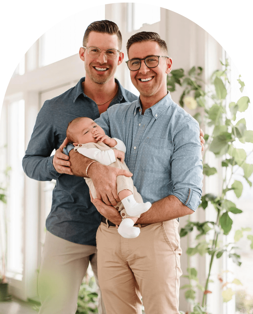 Gay parents with baby